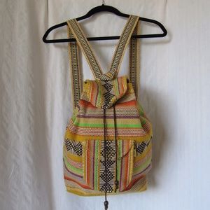 Boho Hippie Woven Textile Backpack